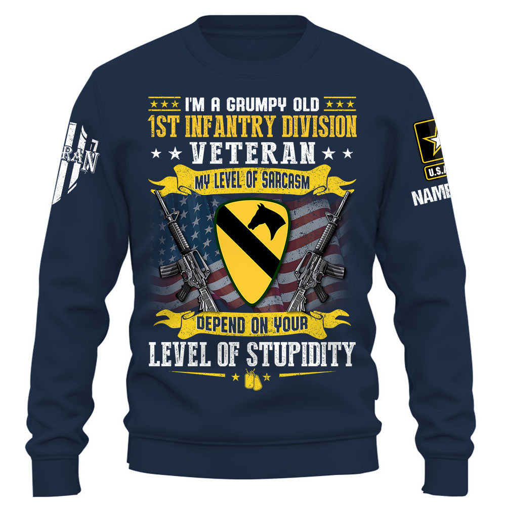 Personalized Shirt I Am Grumpy Old US Veteran Custom All Military Branch Gift For Veterans K1702