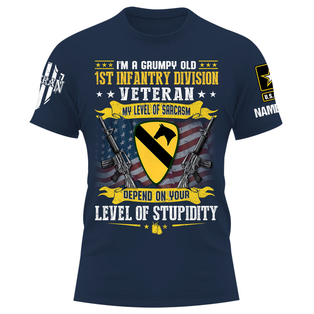 Personalized Shirt I Am Grumpy Old US Veteran Custom All Military Branch Gift For Veterans K1702
