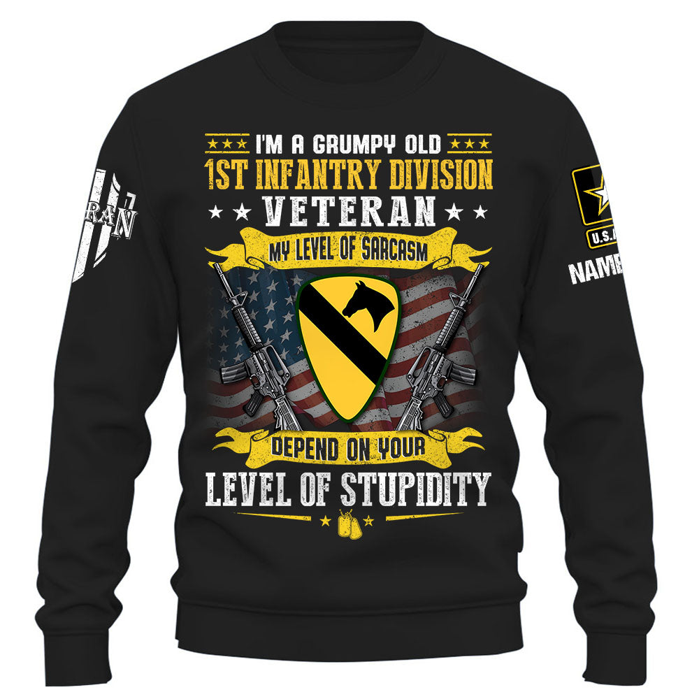 Personalized Shirt I Am Grumpy Old US Veteran Custom All Military Branch Gift For Veterans K1702