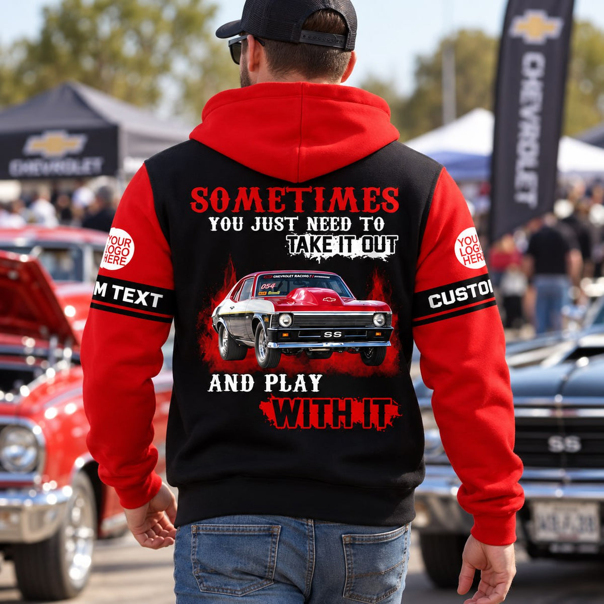 Take It Out & Play - Personalized Classic Car Photo Hoodie - Gift For Car Lovers A2110 Pt99