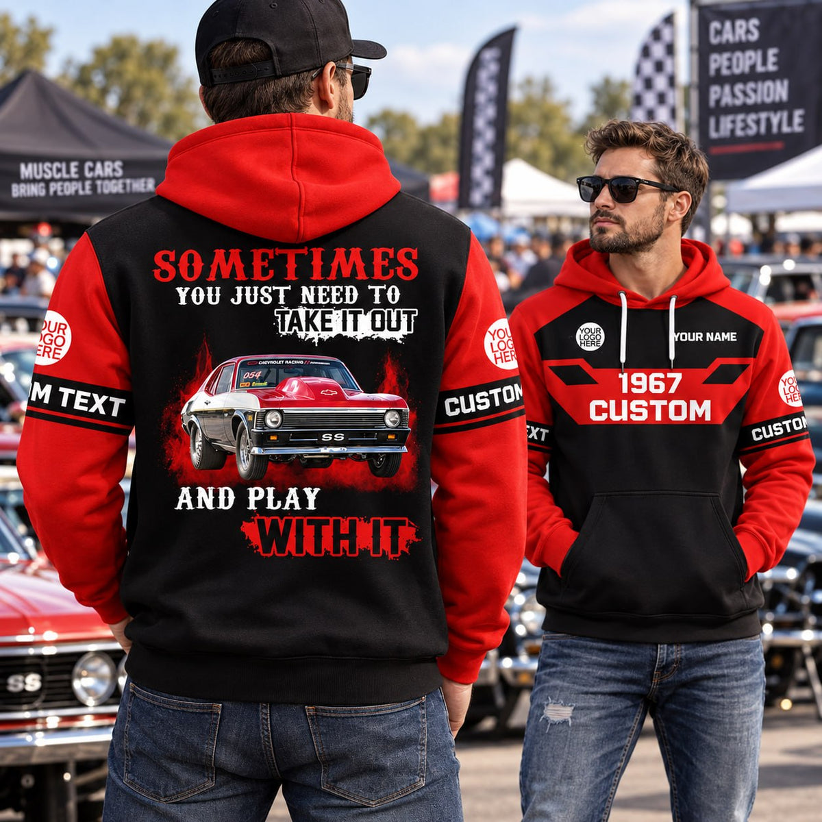 Take It Out & Play - Personalized Classic Car Photo Hoodie - Gift For Car Lovers A2110 Pt99