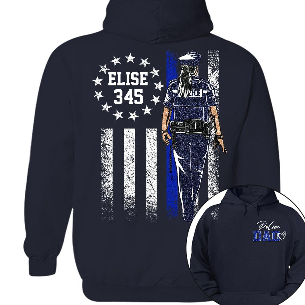 Proud Police Dad Shirt – Custom Name Gift For Dad Of Police Officer, Father's Day Tee Na02 Nh00