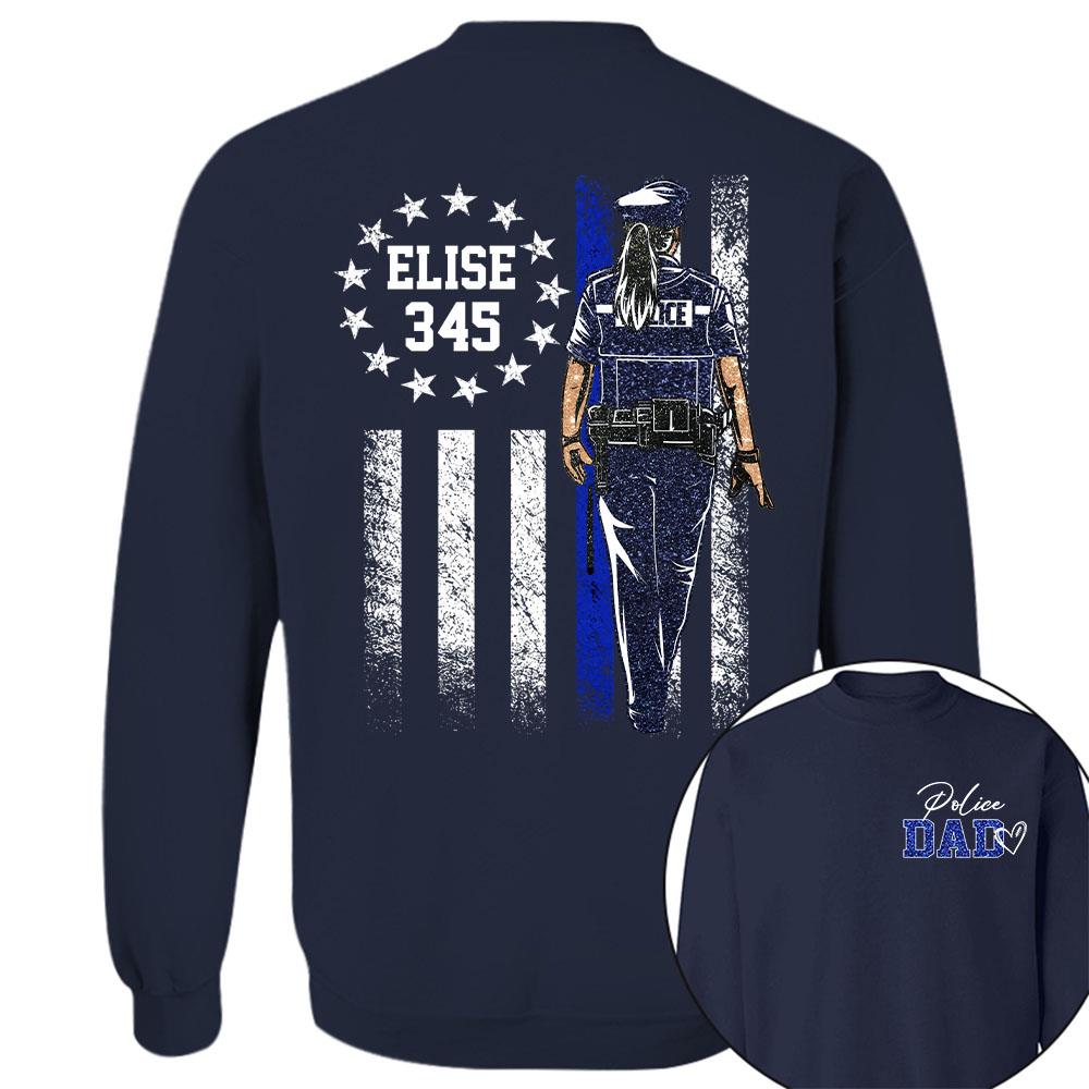 Proud Police Dad Shirt – Custom Name Gift For Dad Of Police Officer, Father's Day Tee Na02 Nh00