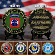 Personalized Challenge Coin Oath of Enlistment Military Gift For Veteran K1702 Trhn