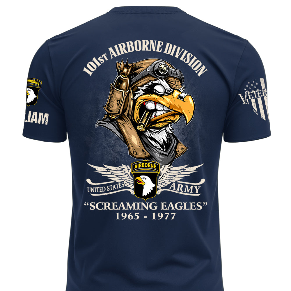 Custom Veteran Shirts America Eagle Personalized All Military Branches Division Badges Veteran K1702 MT2