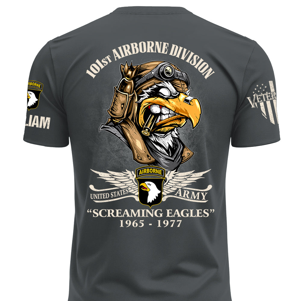 Custom Veteran Shirts America Eagle Personalized All Military Branches Division Badges Veteran K1702 MT2