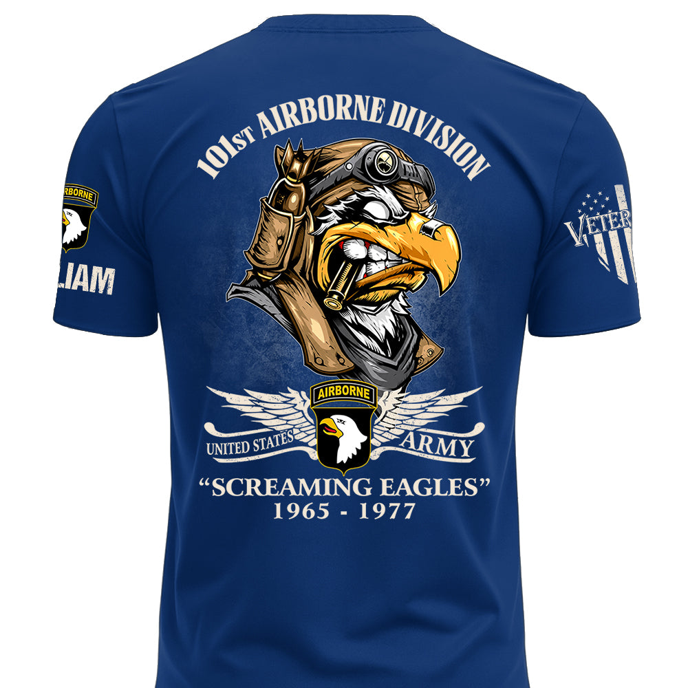 Custom Veteran Shirts America Eagle Personalized All Military Branches Division Badges Veteran K1702 MT2