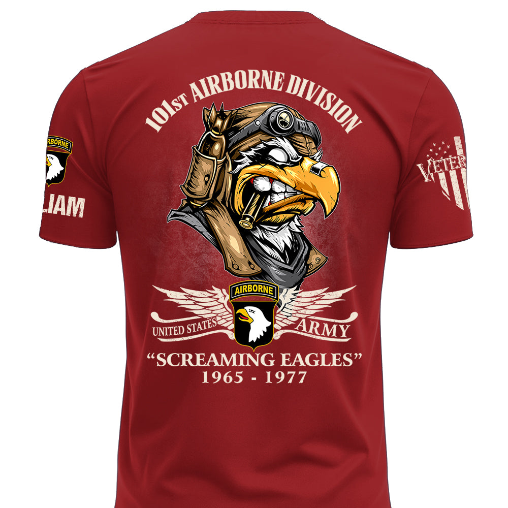Custom Veteran Shirts America Eagle Personalized All Military Branches Division Badges Veteran K1702 MT2