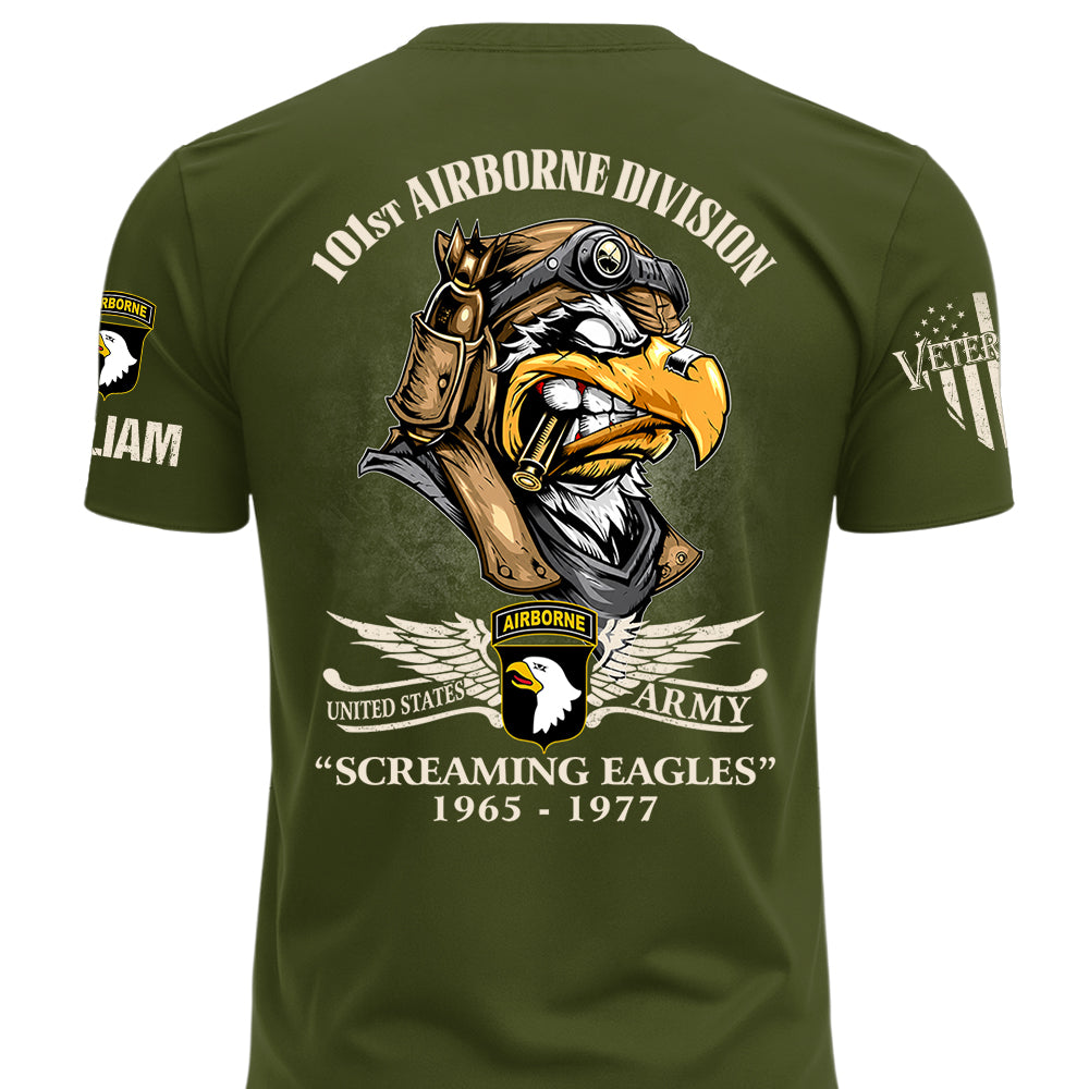 Custom Veteran Shirts America Eagle Personalized All Military Branches Division Badges Veteran K1702 MT2