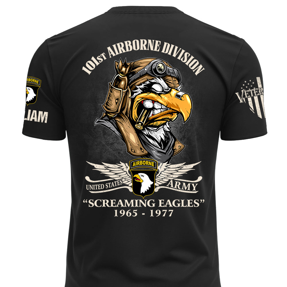 Custom Veteran Shirts America Eagle Personalized All Military Branches Division Badges Veteran K1702 MT2
