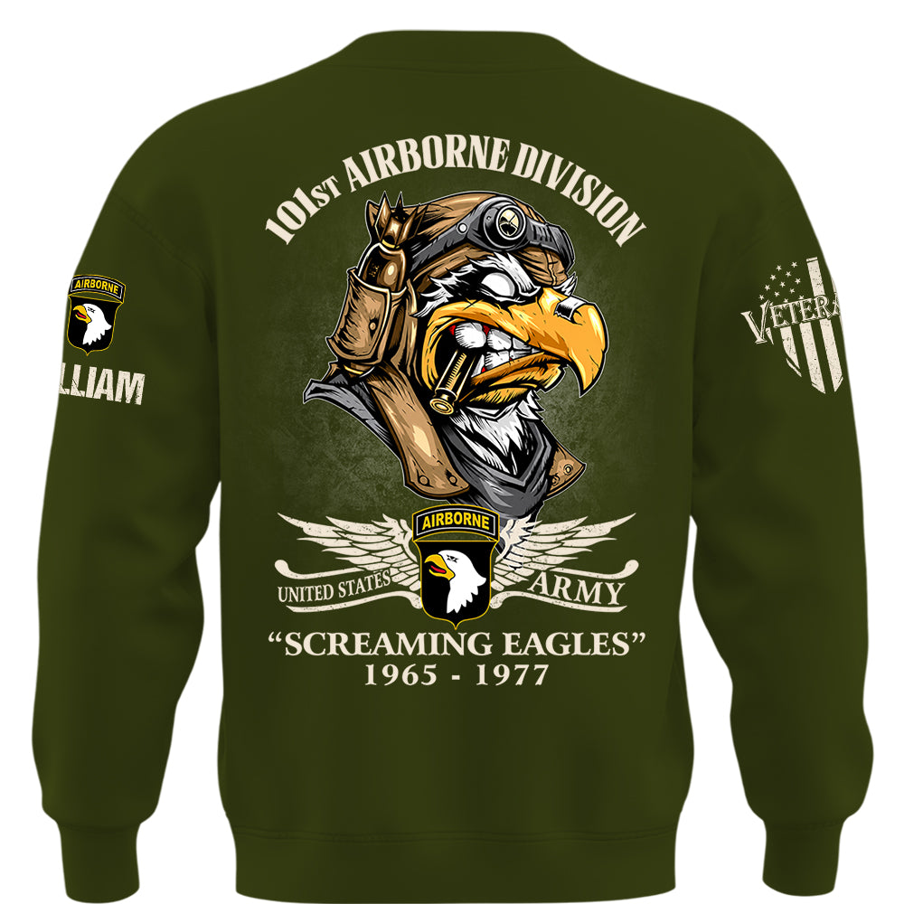Custom Veteran Shirts America Eagle Personalized All Military Branches Division Badges Veteran K1702 MT2