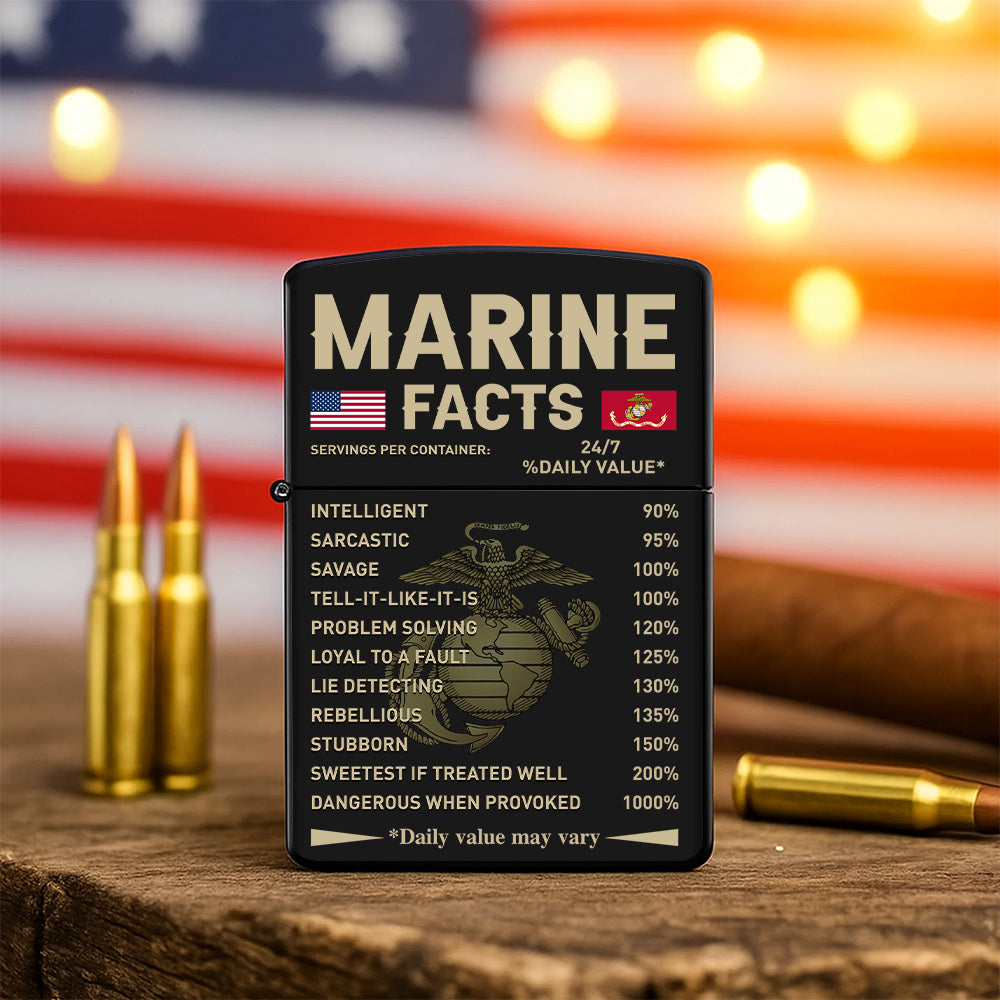 Proud to Serve – Military Facts Lighter Custom Gift For Veteran K1702 Trhn