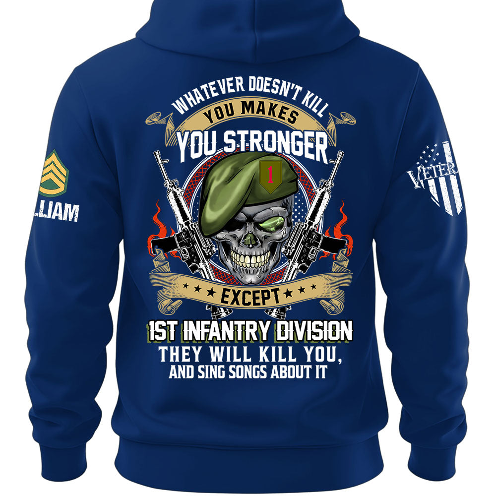 Custom Veteran Shirt Whatever Doesn't Kill You Makes You Stronger Except Military Division Veteran Skull Shirt For Veteran K1702 MT2