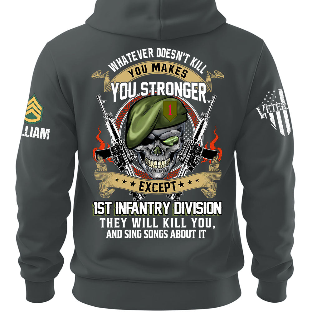 Custom Veteran Shirt Whatever Doesn't Kill You Makes You Stronger Except Military Division Veteran Skull Shirt For Veteran K1702 MT2