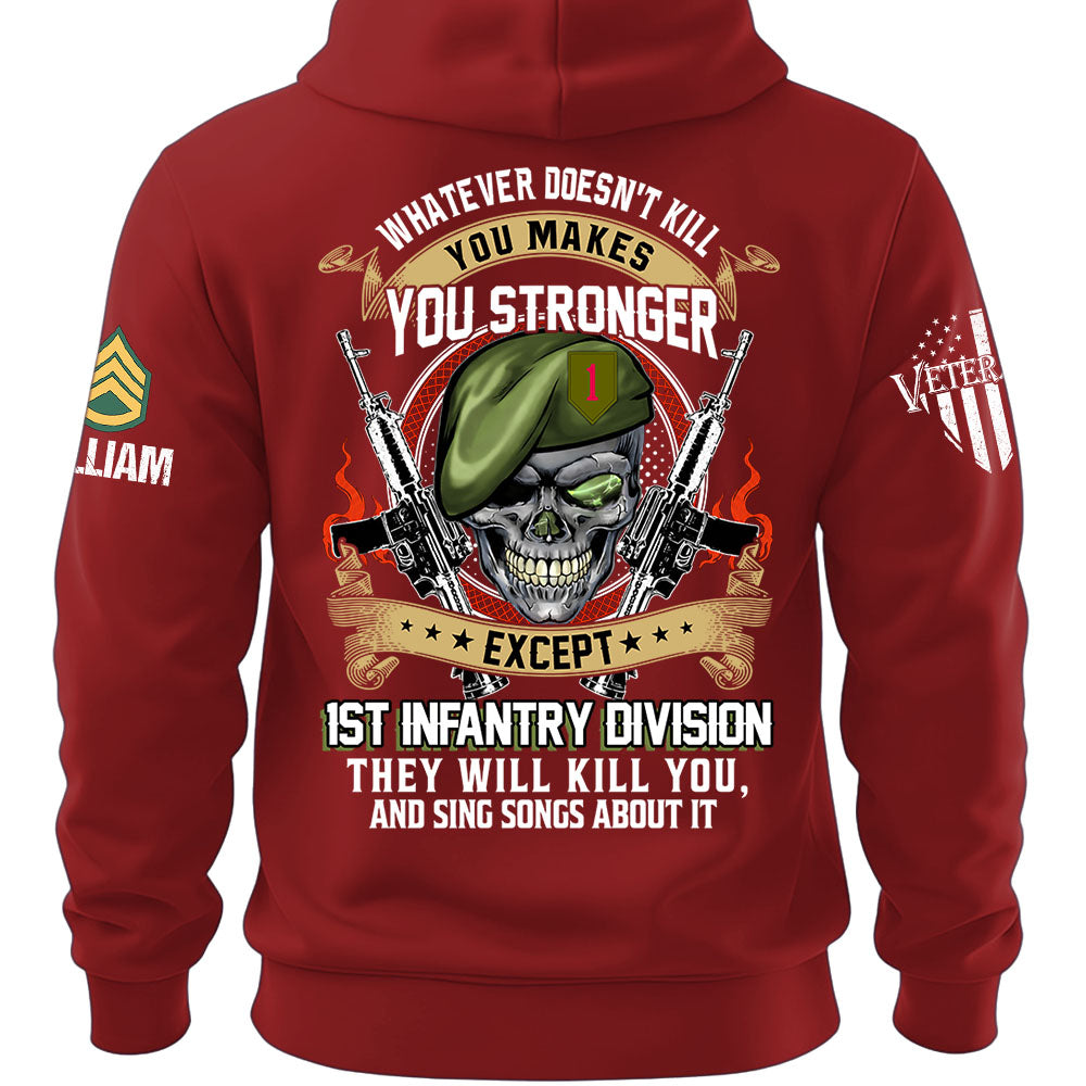 Custom Veteran Shirt Whatever Doesn't Kill You Makes You Stronger Except Military Division Veteran Skull Shirt For Veteran K1702 MT2