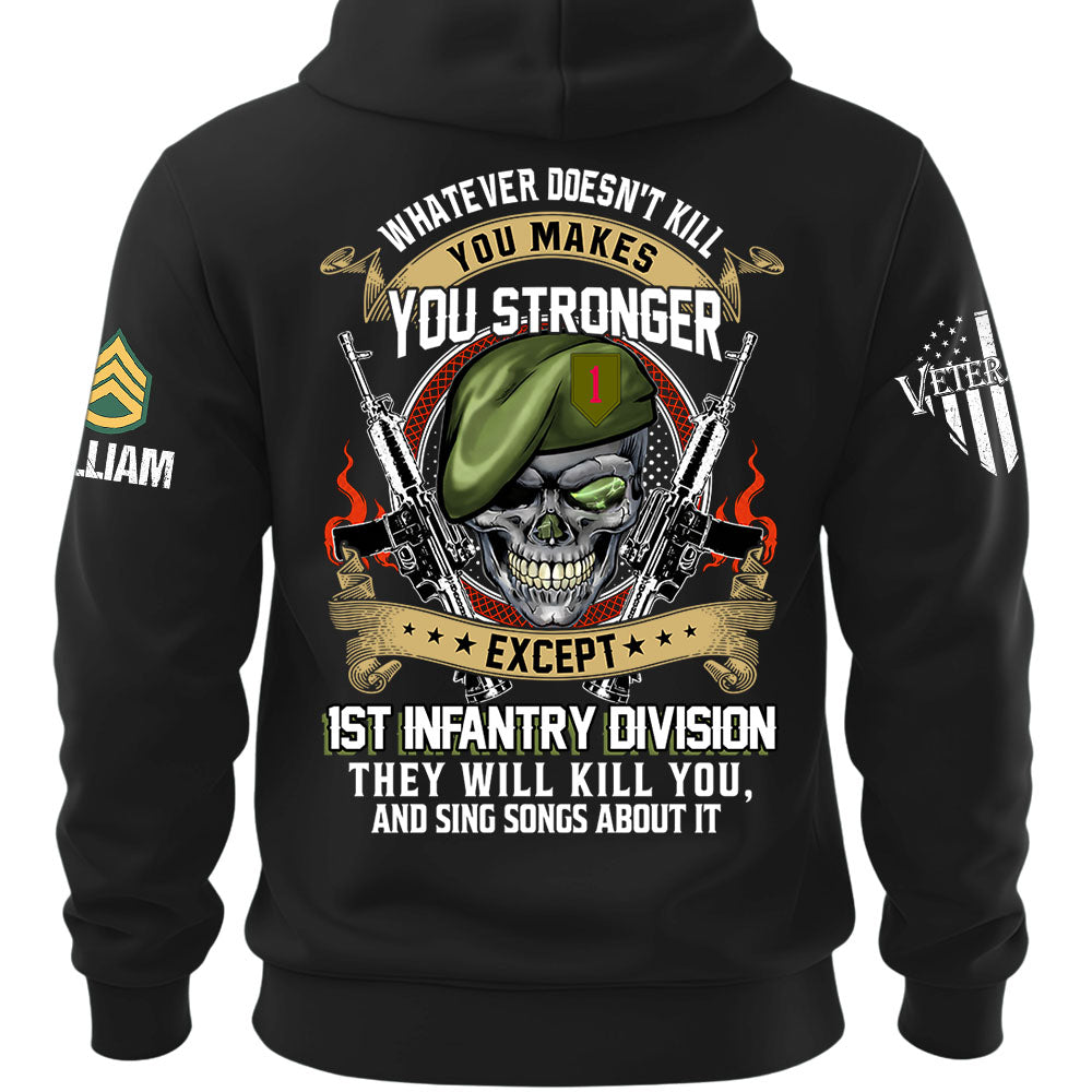 Custom Veteran Shirt Whatever Doesn't Kill You Makes You Stronger Except Military Division Veteran Skull Shirt For Veteran K1702 MT2