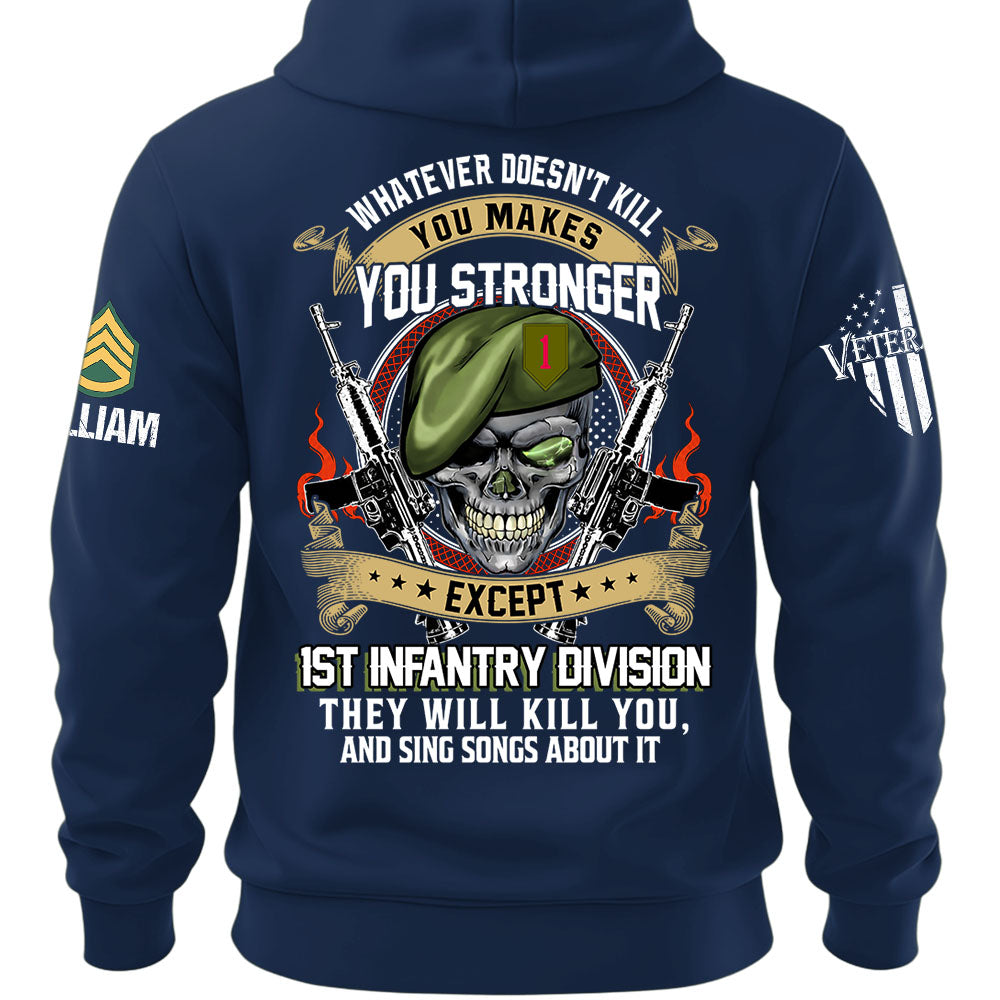 Custom Veteran Shirt Whatever Doesn't Kill You Makes You Stronger Except Military Division Veteran Skull Shirt For Veteran K1702 MT2