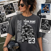 Customized American Football Photos Collage Shirt, Personalized Football Shirt With Name & Number, Football Team Gift Na02 Pt99