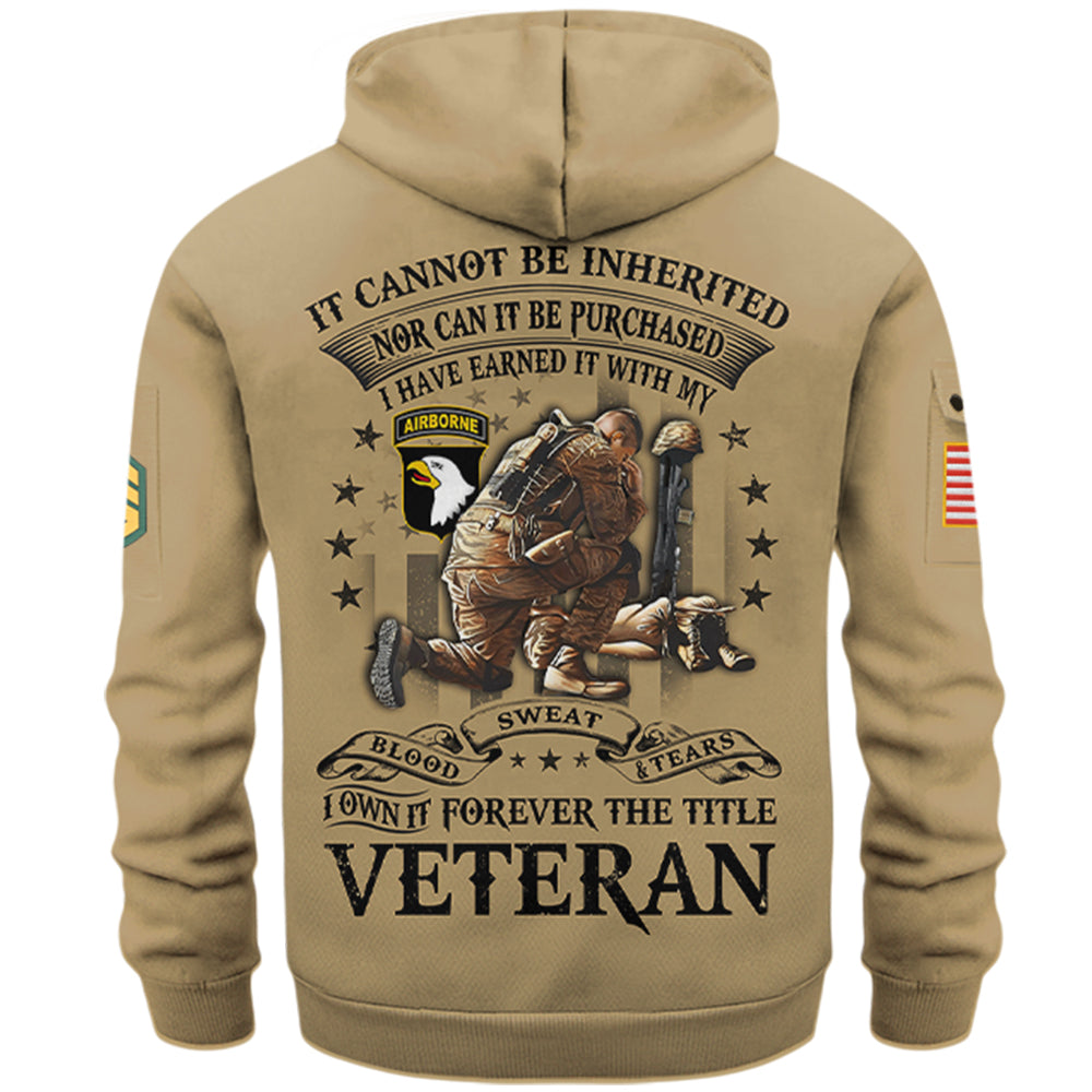 Personalized Hoodie Half Zipper Shirt It Cannot Be Inherited Nor Can It Purchased Custom Division Military Gift For Veteran K1702 Trhn