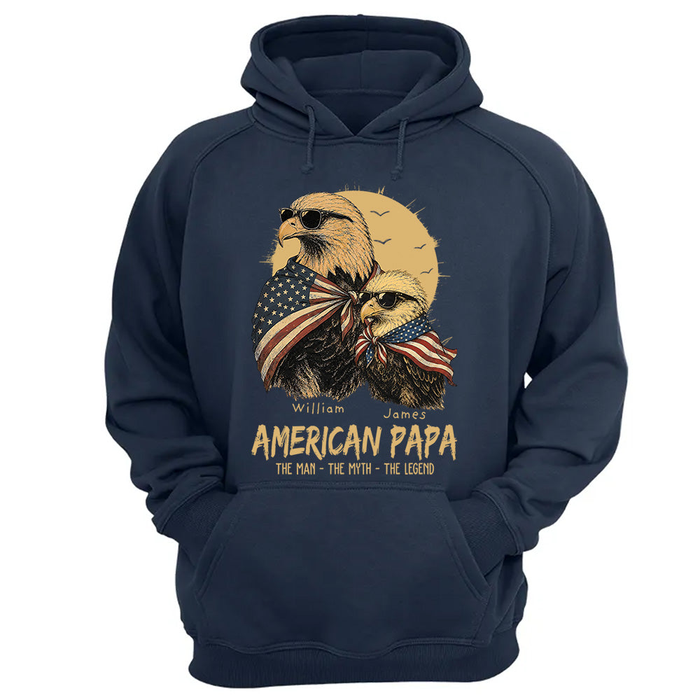 American Dad The Man The Myth The Legend, Personalized Papa T-Shirt Father's Day, Cool Dad Eagle Tee, Gifts for Dad Husband MI209 VH01