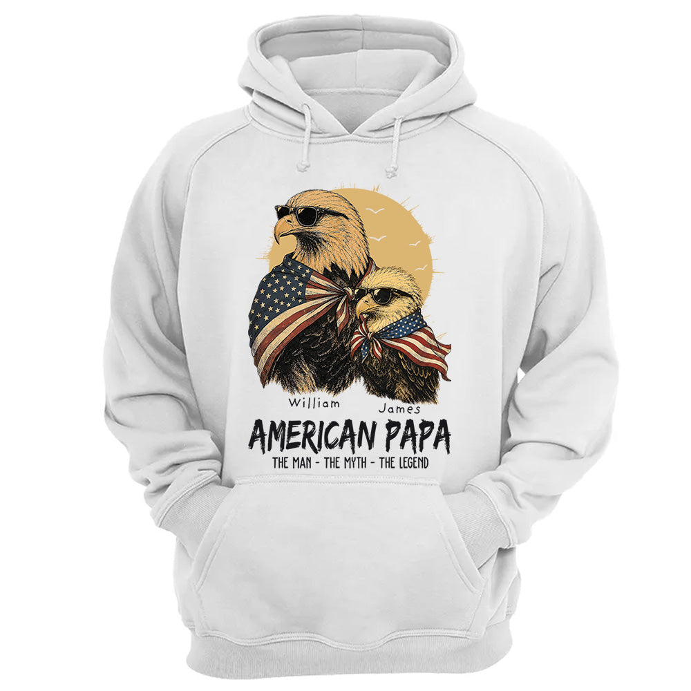 American Dad The Man The Myth The Legend, Personalized Papa T-Shirt Father's Day, Cool Dad Eagle Tee, Gifts for Dad Husband MI209 VH01