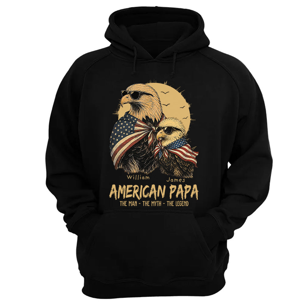 American Dad The Man The Myth The Legend, Personalized Papa T-Shirt Father's Day, Cool Dad Eagle Tee, Gifts for Dad Husband MI209 VH01