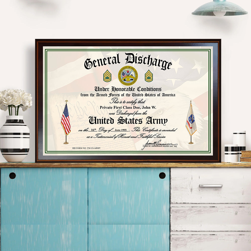 Custom Poster And Canvas United States Military General Discharge Plaque. Military Award Available To All Military Branches Veteran Gift K1702 MT2