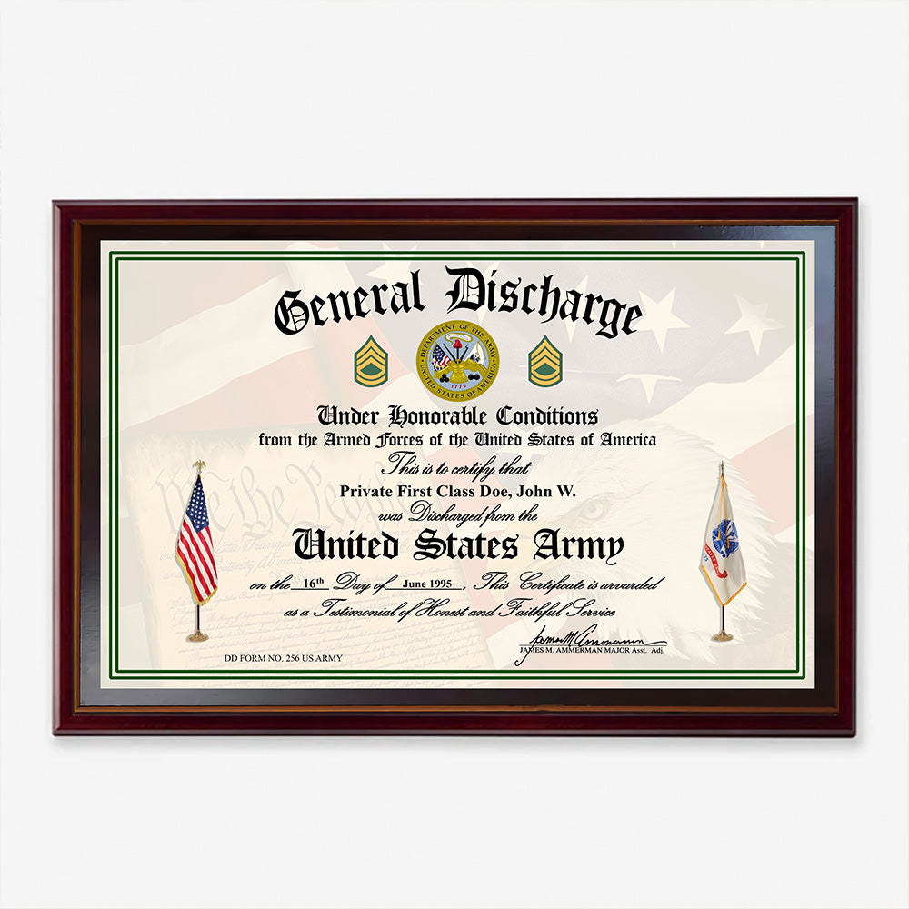 Custom Poster And Canvas United States Military General Discharge Plaque. Military Award Available To All Military Branches Veteran Gift K1702 MT2