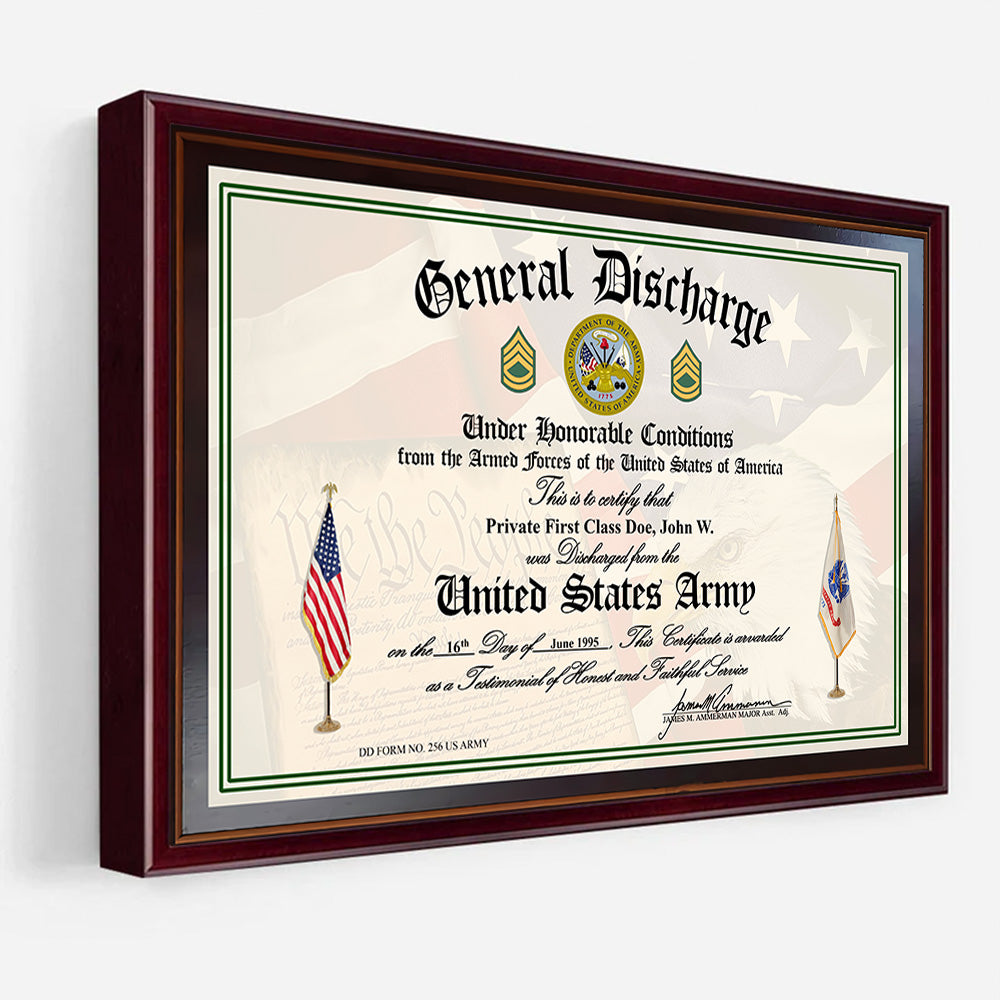 Custom Poster And Canvas United States Military General Discharge Plaque. Military Award Available To All Military Branches Veteran Gift K1702 MT2