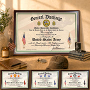 Custom Poster And Canvas United States Military General Discharge Plaque. Military Award Available To All Military Branches Veteran Gift K1702 MT2