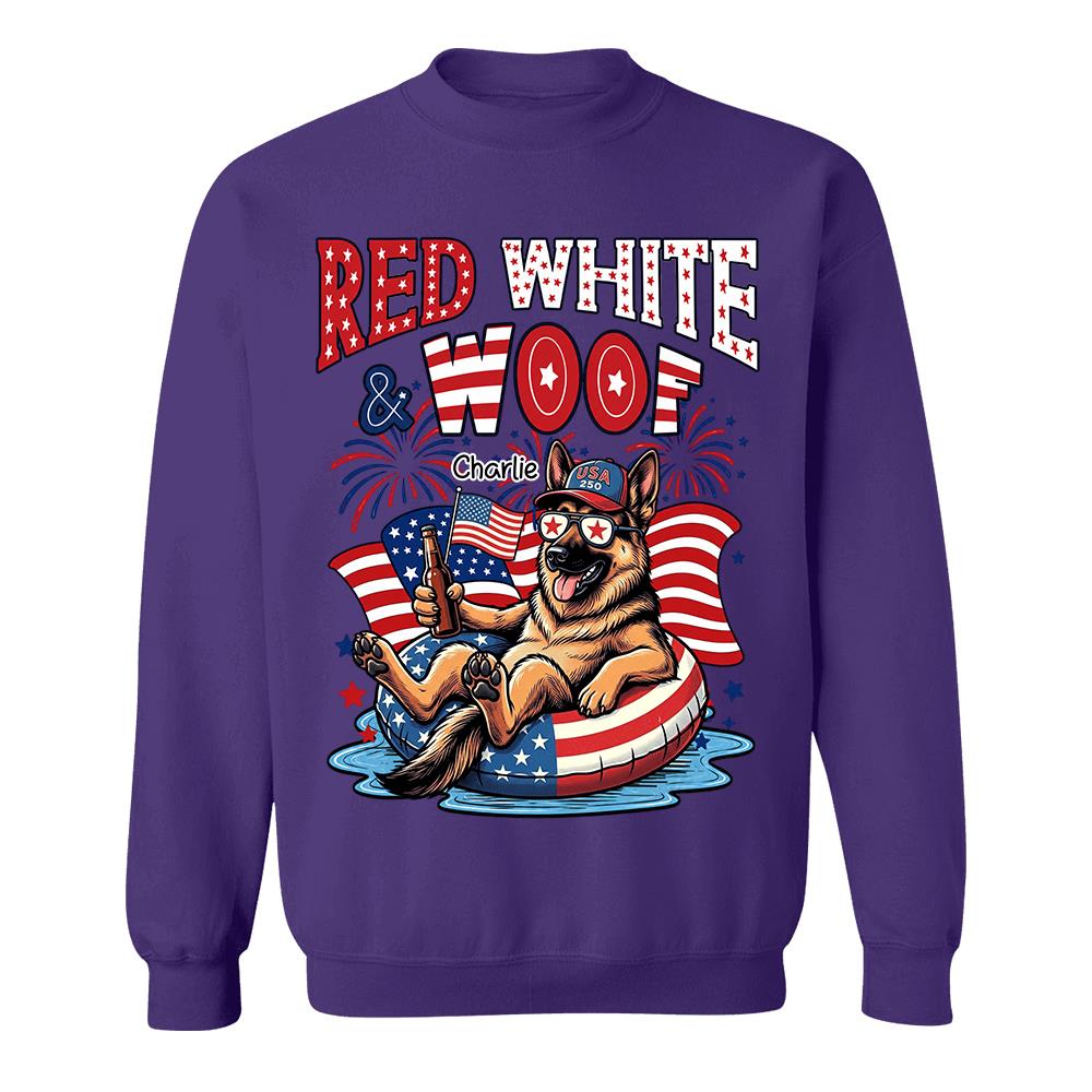 Red White Woof, Custom Photo Pet Shirt, America 250th Anniversary Gifts For Dog Cat Lovers, Dog Dad And Mom, Cat Owners T1807 Hv01