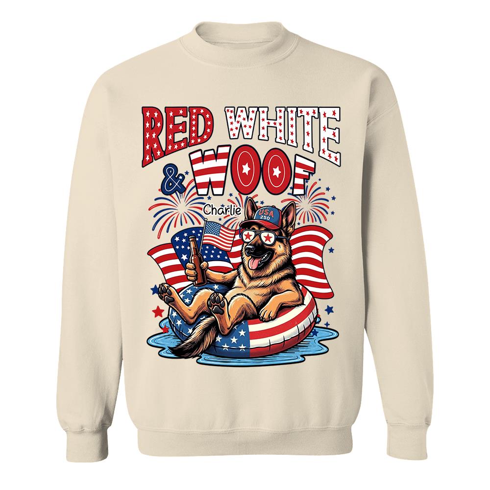 Red White Woof, Custom Photo Pet Shirt, America 250th Anniversary Gifts For Dog Cat Lovers, Dog Dad And Mom, Cat Owners T1807 Hv01