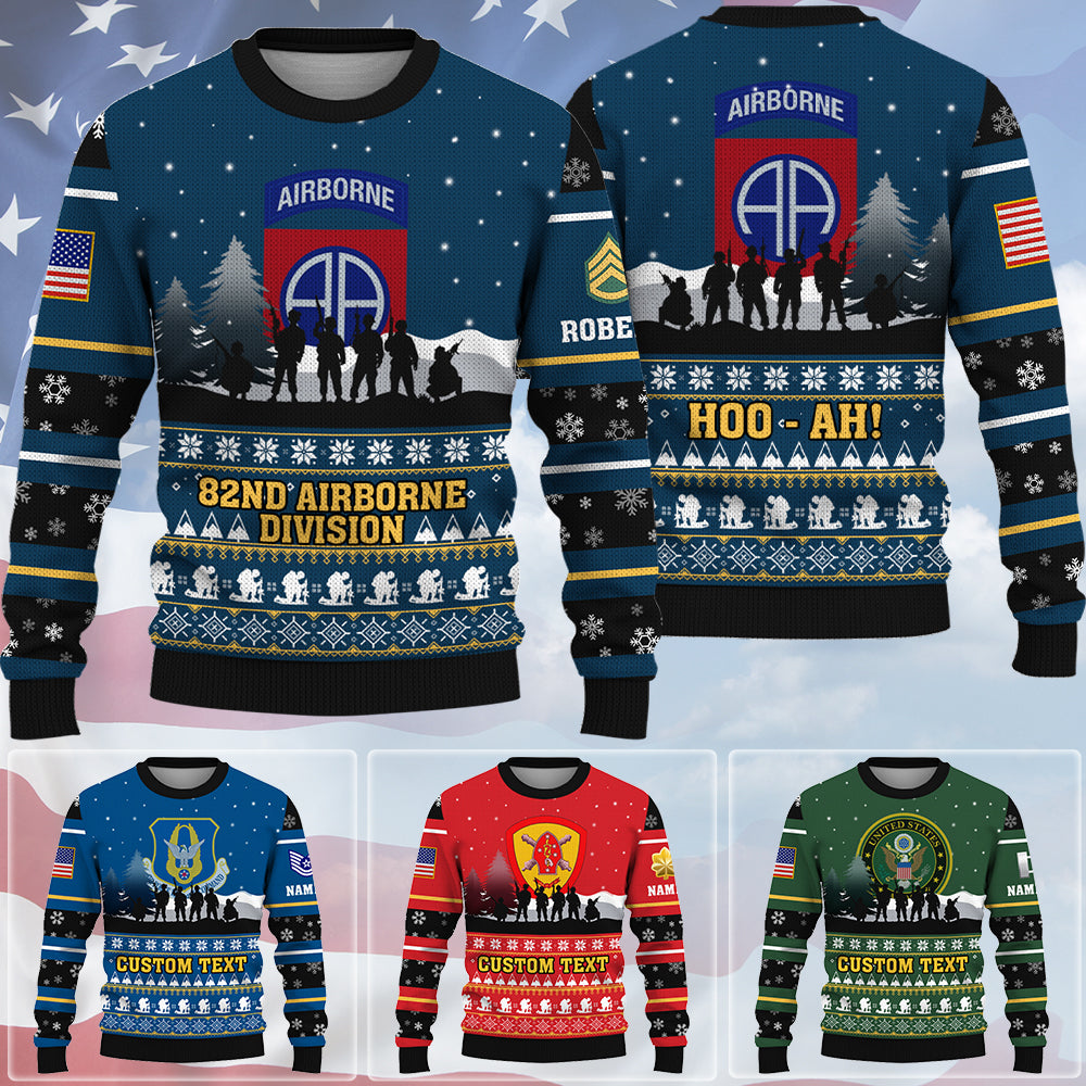 Custom Ugly Sweater Military Veteran Available All Military Branches Gift For Veteran Dad Grandpa K1702 Trhn