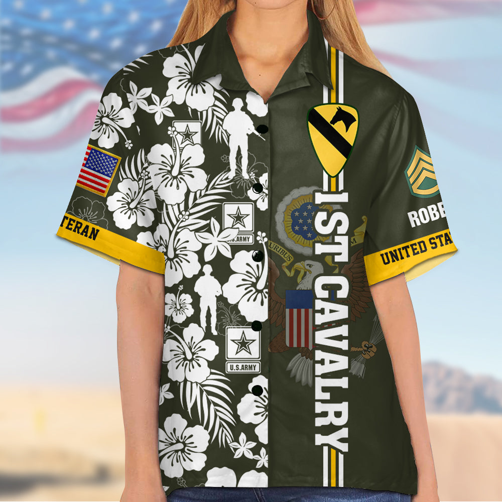 Custom Premium US Veterans Hawaiian Shirt Gifts For US Veterans, Gifts On Memorial Day, Father's Day, Armed Forces Day, Veterans Day K1702 Trhn