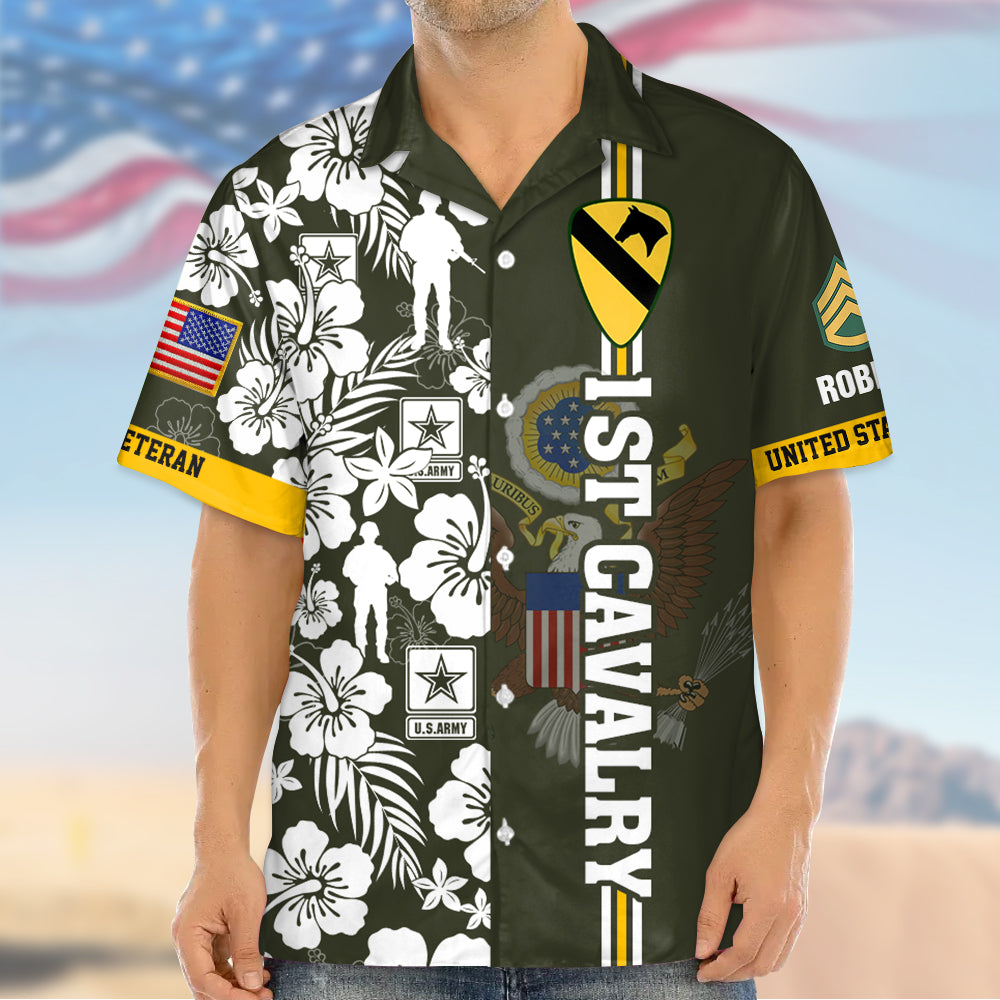Custom Premium US Veterans Hawaiian Shirt Gifts For US Veterans, Gifts On Memorial Day, Father's Day, Armed Forces Day, Veterans Day K1702 Trhn