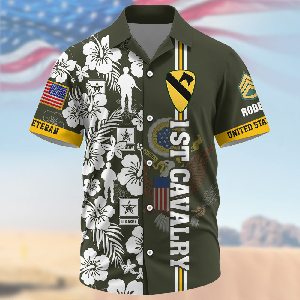 Custom Premium US Veterans Hawaiian Shirt Gifts For US Veterans, Gifts On Memorial Day, Father's Day, Armed Forces Day, Veterans Day K1702 Trhn