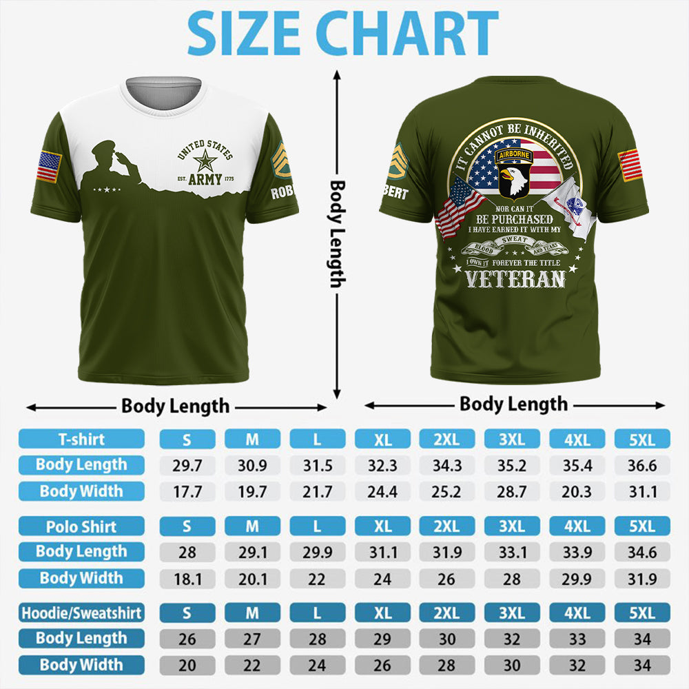 Personalized All Over Print Shirt It Cannot Be Inherited Nor Can It Purchased Custom Division Military Gift For Veteran's Day K1702 Trhn
