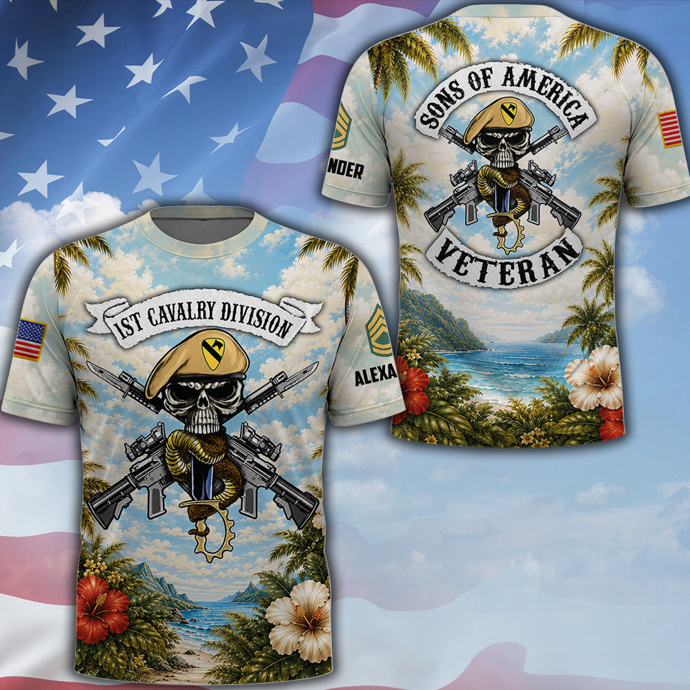 Custom Military Hawaiian Shirt Custom Military Division Gift For Veterans Custom All Branches Hawaiian Shirt Gift K1702 MT2