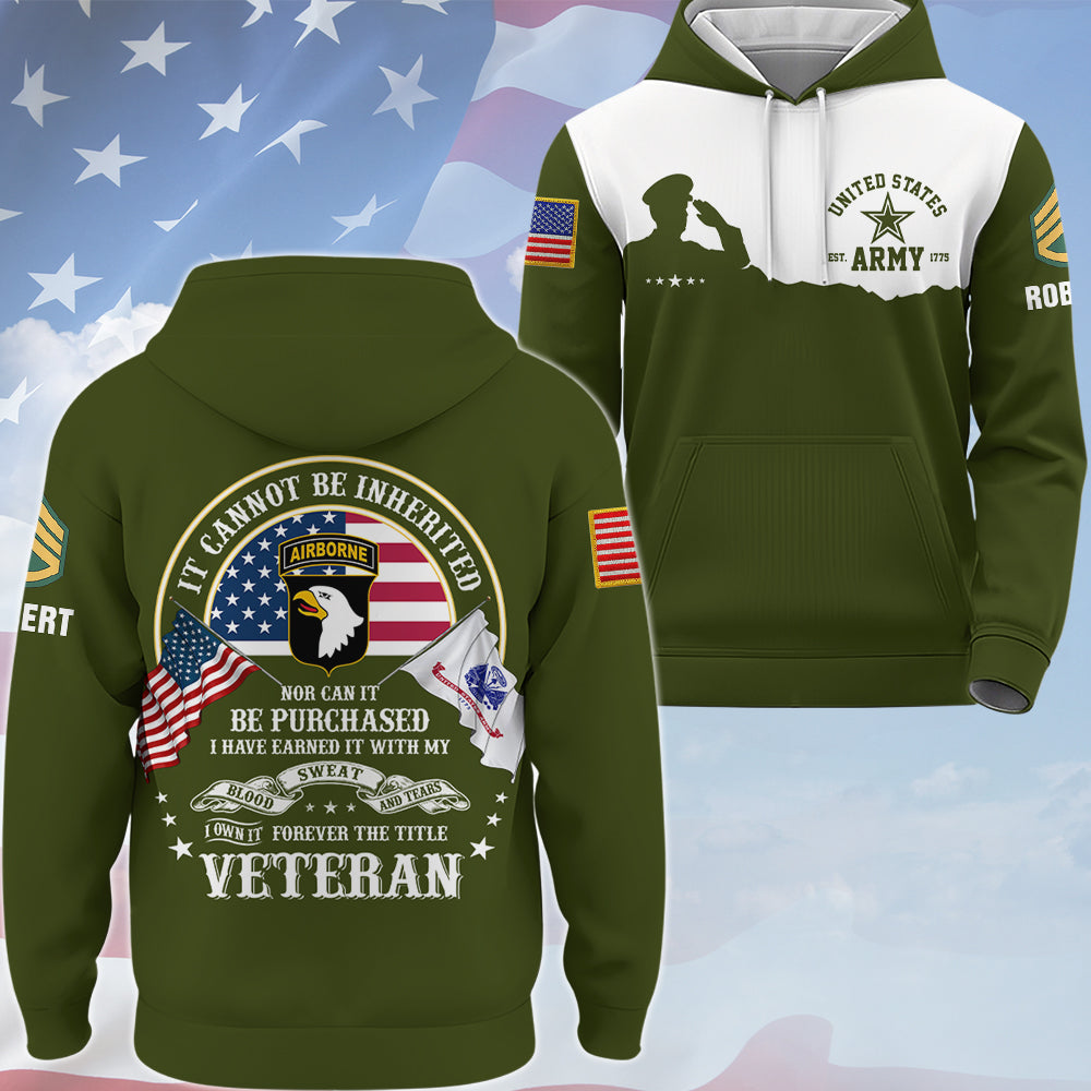 Personalized All Over Print Shirt It Cannot Be Inherited Nor Can It Purchased Custom Division Military Gift For Veteran's Day K1702 Trhn