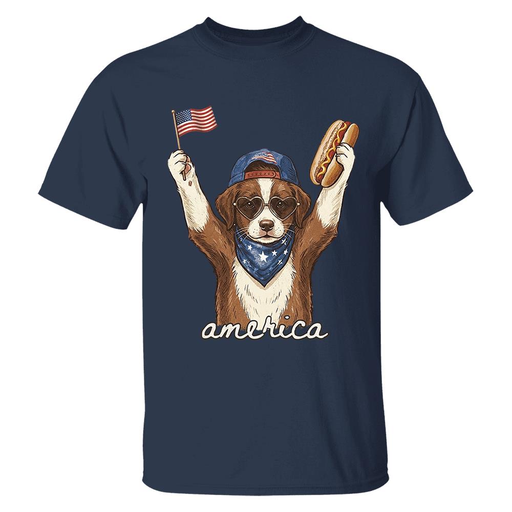 Custom Dog Cat Photo Shirt – Patriotic Pet Lover T-Shirt