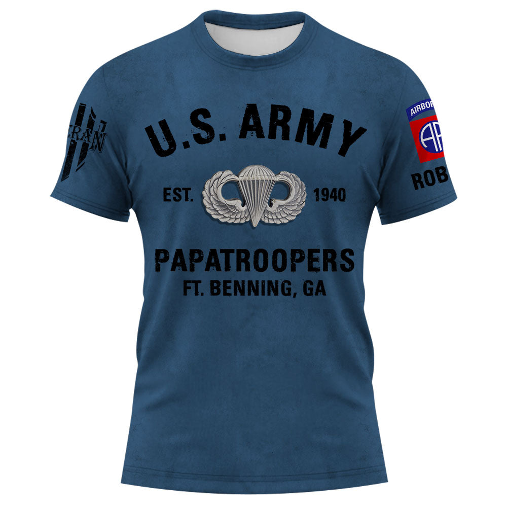 Personalized All Over Print Shirt Custom Military Base And Badges US Military K1702