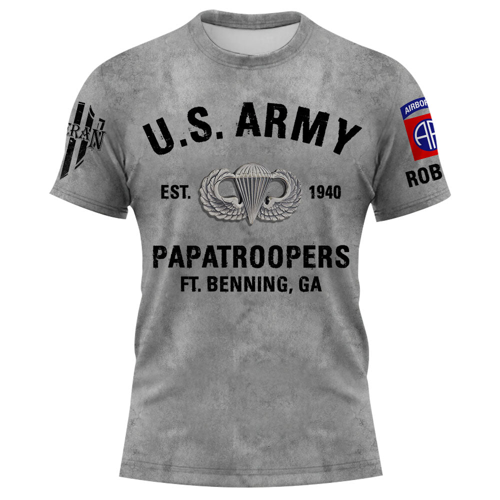 Personalized All Over Print Shirt Custom Military Base And Badges US Military K1702