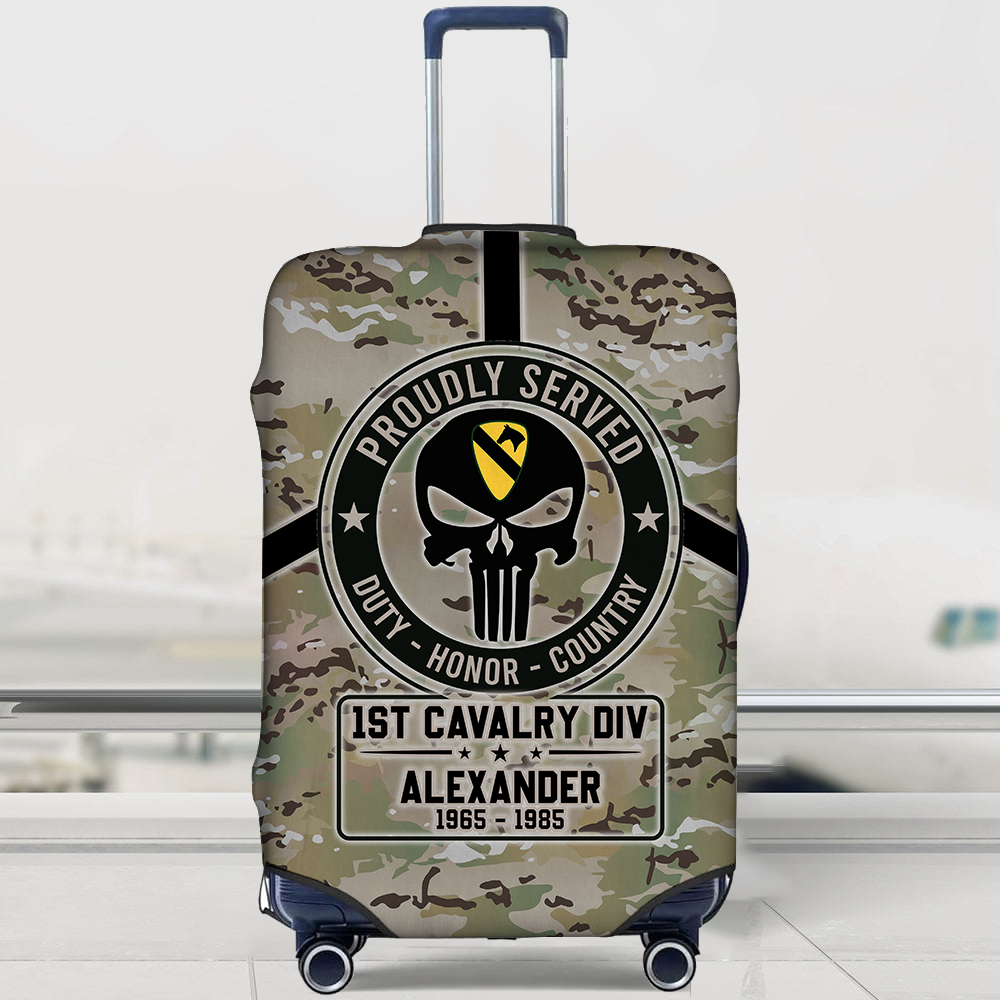 Personalized Gifts For Veteran Luggage Cover Custom All Military Branch K1702