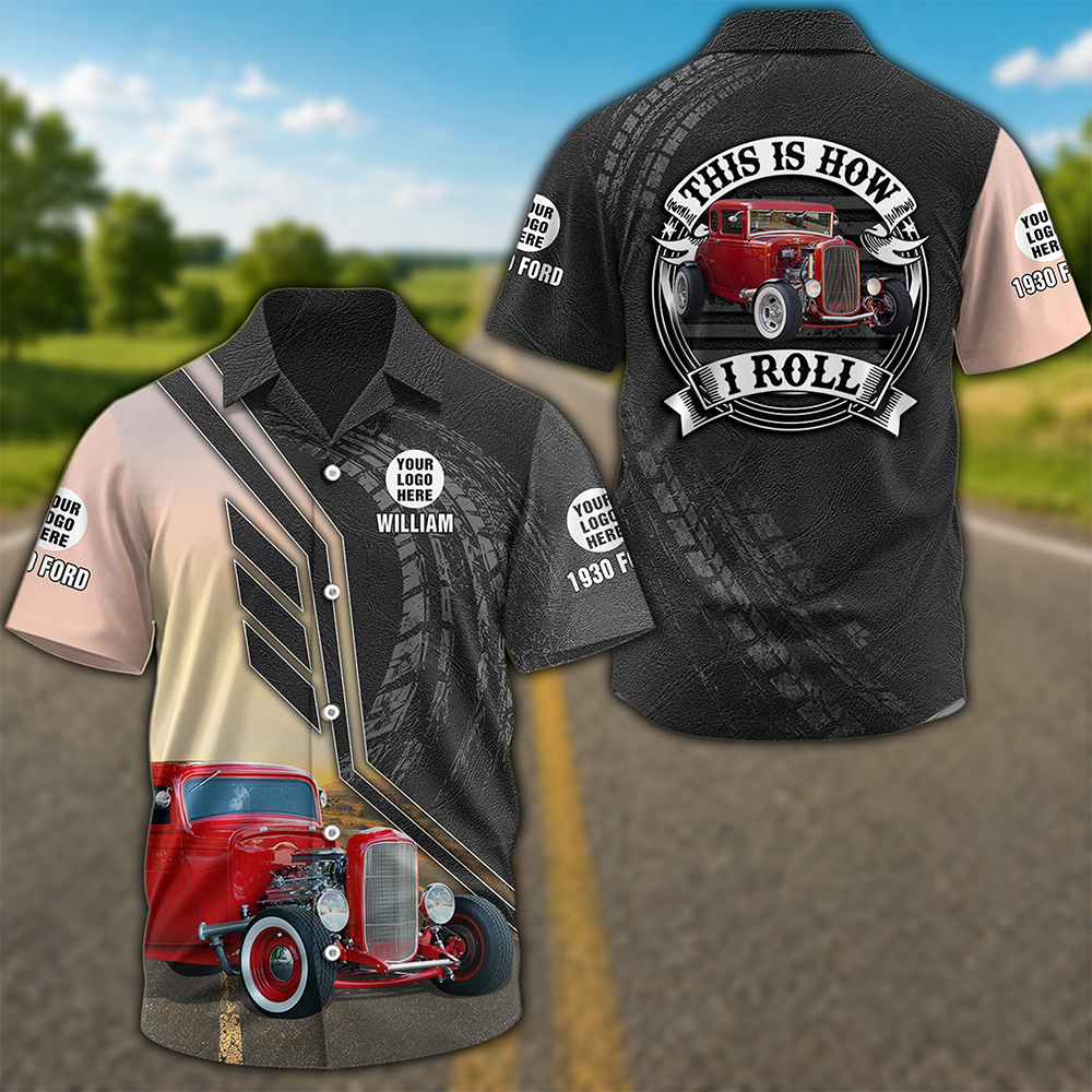 Custom All Over Print Shirt This Is How I Roll - Custom Photo Classic Car Shirt - Personalized Name Car Shirt K1702 MT2