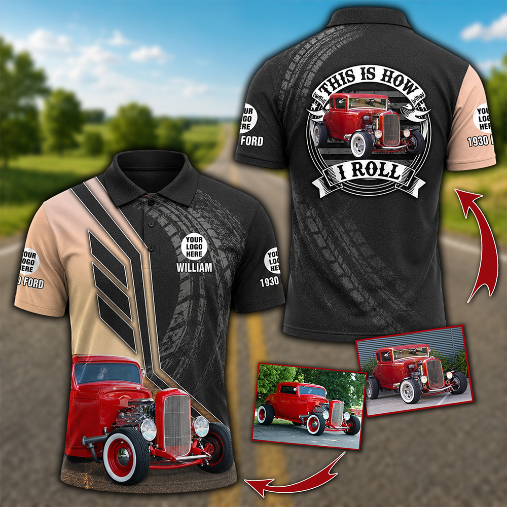 Custom All Over Print Shirt This Is How I Roll - Custom Photo Classic Car Shirt - Personalized Name Car Shirt K1702 MT2