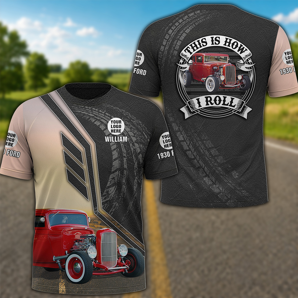 Custom All Over Print Shirt This Is How I Roll - Custom Photo Classic Car Shirt - Personalized Name Car Shirt K1702 MT2