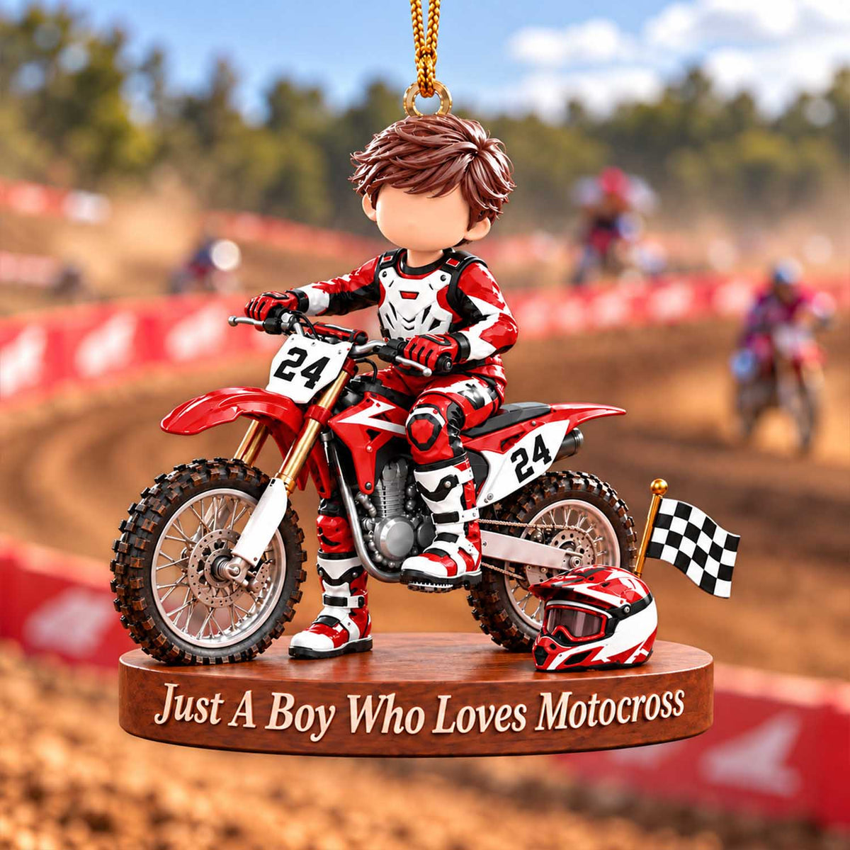 Just A Boy Who Loves Motocross - Personalized Motocross Ornament, Gift For Motocross Racer, Dirt Biker A2110 Pt99