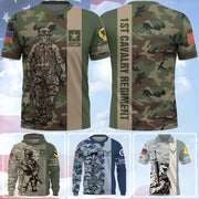Veteran All Over Print Shirt Available All Military Branches Camouflage Shirts Custom Art Soldier Gift For Veterans K1702 Trhn