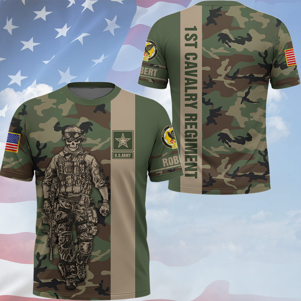 Veteran All Over Print Shirt Available All Military Branches Camouflage Shirts Custom Art Soldier Gift For Veterans K1702 Trhn