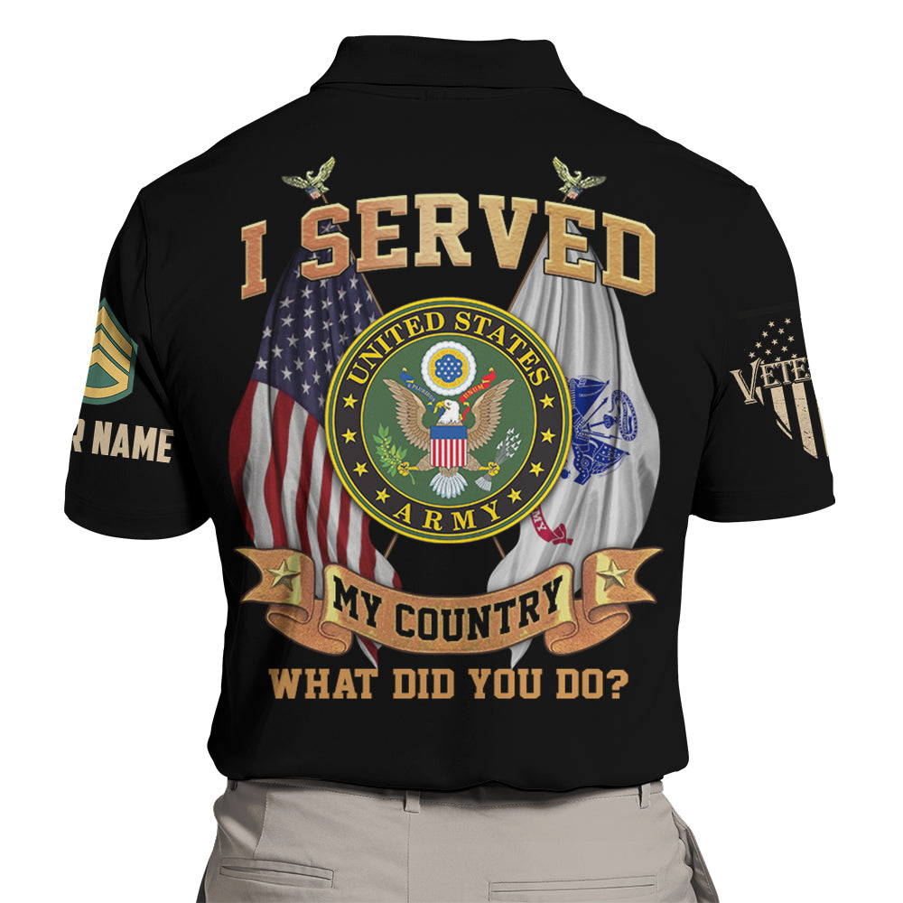 Personalized Shirt I Served My Country What Did You Do Shirt For Veteran Custom All Branches K1702